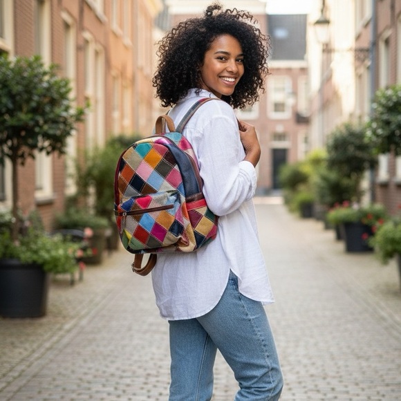 Handbags - Colorful Patchwork Backpack